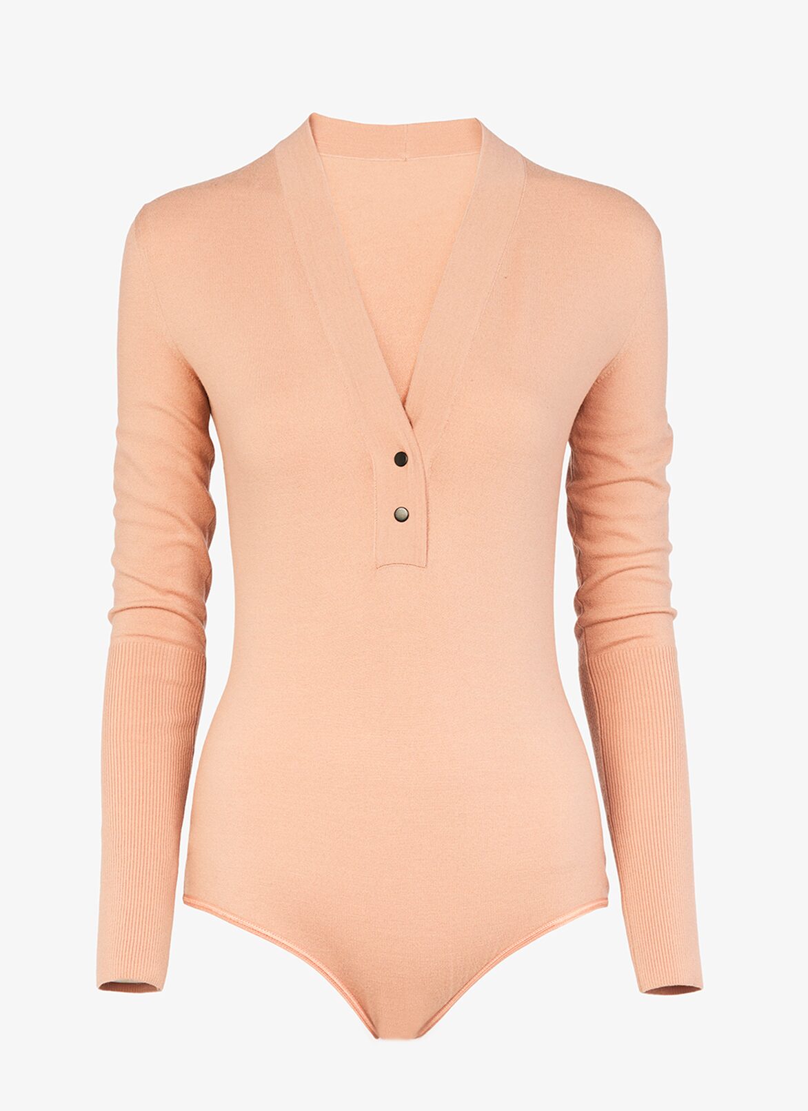 Long-sleeved wool-blend bodysuit  ALAÏA BLUSH LONG-SLEEVED WOOL-BLEND BODYSUIT